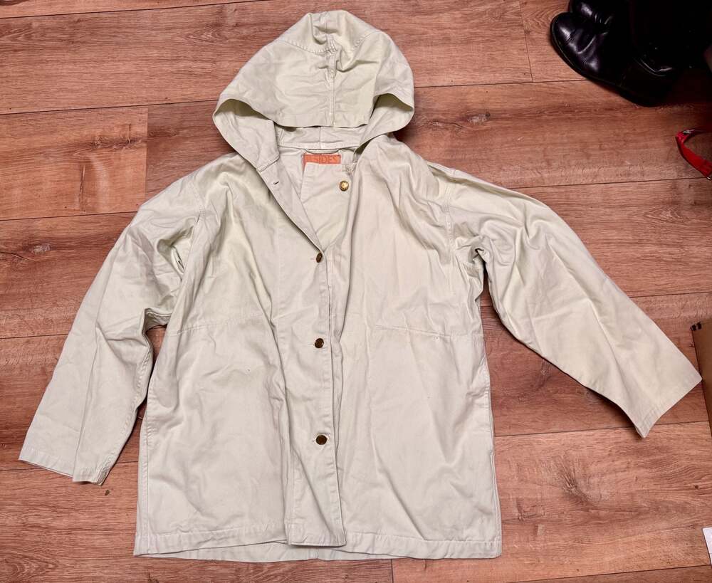 RARE B Sides Blue Jean Hooded Cotton Jacket / Chore Coat| Made in USA L
